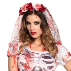Haarreif Horrorbraut mit blutigem Schleier