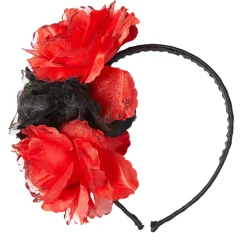 Haarreif schwarz-rote Glitter-Rosen