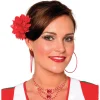 Haarspange mit Chrysantheme, rot