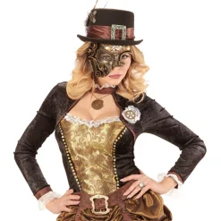 Halbmaske Steampunk, kupferfarben