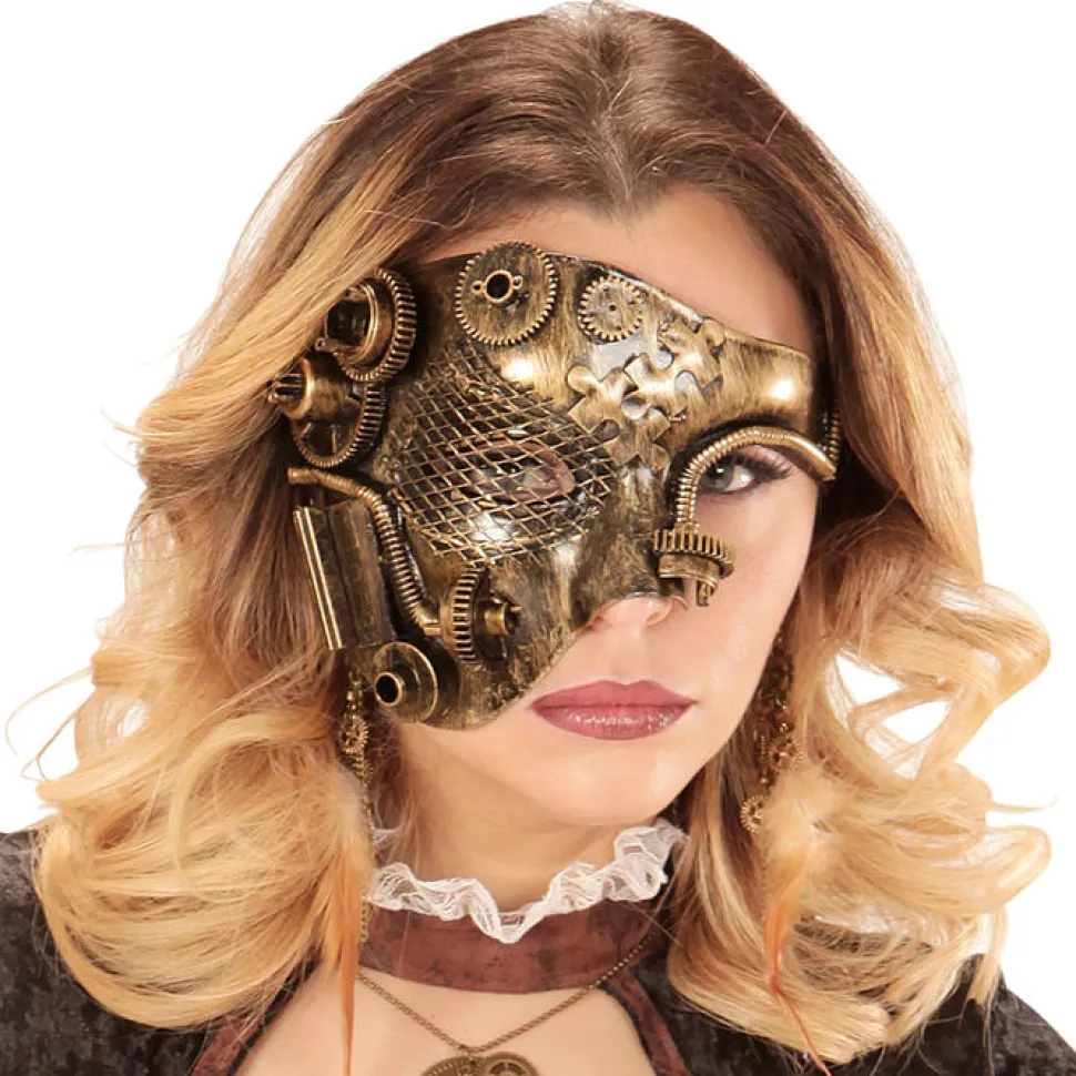 Halbmaske Steampunk, kupferfarben
