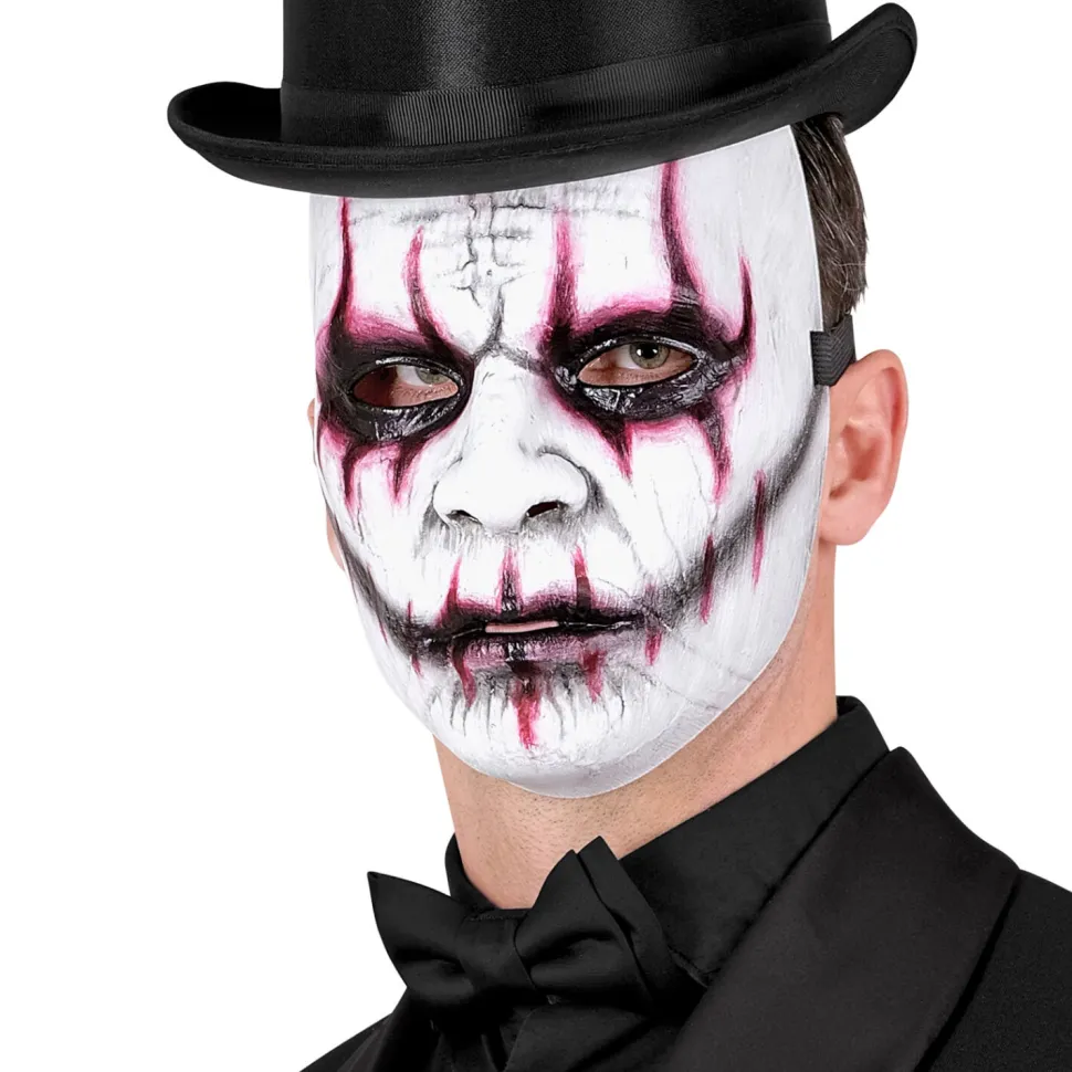 Halloween Maske Evil Joker, weiß