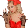 Handschuhe, schwarz, aus Spitze