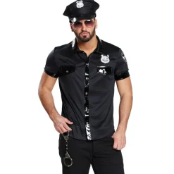 Herren-Hemd Sexy Polizist, schwarz, Gr. 48