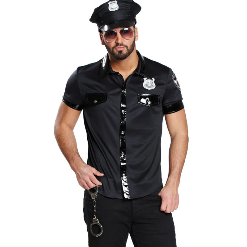 Herren-Hemd Sexy Polizist, schwarz, Gr. 48