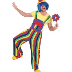Herren-Kostüm Clown Latzhose bunt, Gr. 46-48
