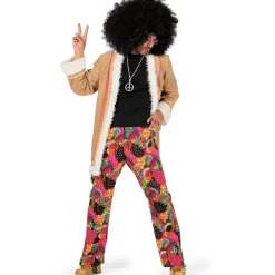 Herren-Kostüm Hippie mit langem Mantel, Gr. 50/52