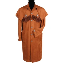 Herren-Kostüm Jacke Wildwest, braun, Gr. S, Westernmantel