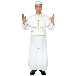 Herren-Kostüm Papst, weiß mit Goldborte Gr. 50-52