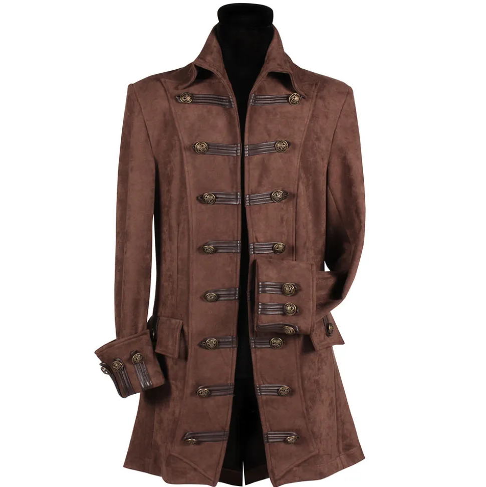 Herren-Kostüm Piratenjacke Lancaster, braun, Gr. S