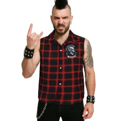 Herren-Kostüm Punk Hemd Anarchy, ärmellos, Gr. 48-50