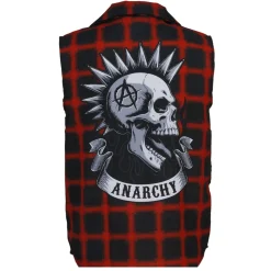 Herren-Kostüm Punk Hemd Anarchy, ärmellos, Gr. 48-50