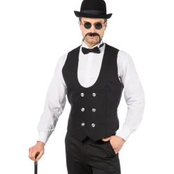 Herren-Kostüm Schwarze Weste Deluxe, Gr. 48-50