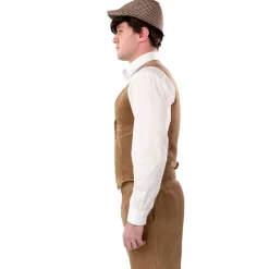 Herren-Weste 20er-Jahre Cord, beige, Gr. 46-48