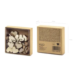 Herzkonfetti aus Holz – Größe ca. 2 × 2 cm – 50 Stück