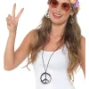 Hippie Festival Set, Mehrfarbig, Blütenstirnband, Brille, Medaillon & Ohrringe
