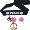 Hippie-Set, Brille, Stirnband, Peace-Zeichen