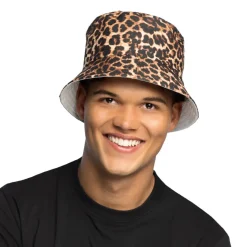Hut Bucket-Hat Leopard, Braun