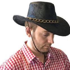 Hut Cowboy Bill schwarze Lederoptik PREISHIT
