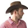 Hut Cowboy, braun, Leder-Optik, mit Stern