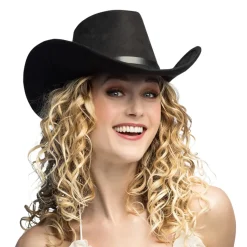 Hut Cowboy Bronco, Einheitsgröße, Schwarz