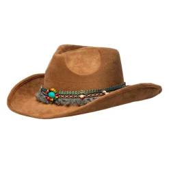 Hut Cowboy Festival, mit Boho-Hutband, Braun, Einheitsgröße