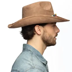 Hut Cowboy Festival, mit Boho-Hutband, Braun, Einheitsgröße
