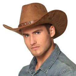 Hut Cowboy Nebraska, braun, Wildleder-Look, Einheitsgröße