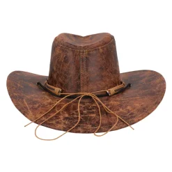 Hut Cowboy Outlaw, Lederoptik, Einheitsgröße, Braun