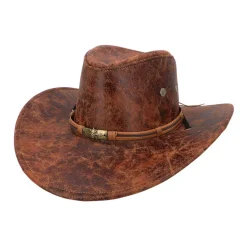 Hut Cowboy Outlaw, Lederoptik, Einheitsgröße, Braun