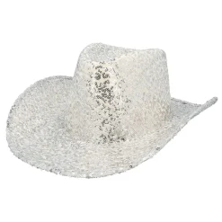 Hut Cowboy Rodeo Party, mit Pailletten, Einheitsgröße, Silber