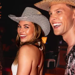 Hut Cowboy Rodeo Party, mit Pailletten, Einheitsgröße, Silber