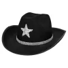 Hut Cowboy Taylor, mit Strass-Stern, Einheitsgröße, Schwarz