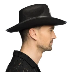 Hut Cowboy Taylor, mit Strass-Stern, Einheitsgröße, Schwarz
