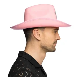 Hut Cowboy Taylor, mit Strass-Stern, Einheitsgröße, Hellrosa