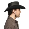 Hut Cowboy Wyatt, mit Stierkopf, Einheitsgröße, Schwarz