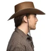 Hut Cowboy Wyatt, mit Stierkopf, Einheitsgröße, Braun