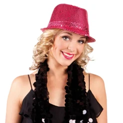Hut Disco mit Pailletten, pink