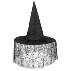 Hut Hexe Seda mit Spinnennetz-Schleier
