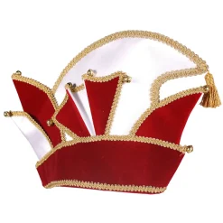 Hut Komiteemütze Prinzenmütze Samt, Deluxe, rot-gold, KW 57