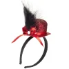 Hut Mini Zylinder mit Glitter, rot