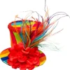 Hut Mini-Zylinder Regenbogen Clown