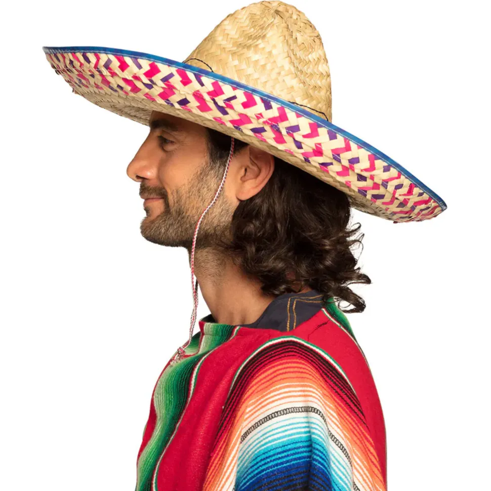 Hut Palmblätter-Sombrero mit Stickerei, ca. 52cm