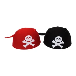 Hut Piratenkappe / Bandana, rot oder schwarz