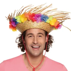 Hut Sammy in Flechtoptik mit Hawaiikette