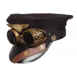 Hut Steampunk Pilotenmütze mit Schweißerbrille