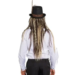 Hut Steampunk Zylinder, schwarz mit Federn