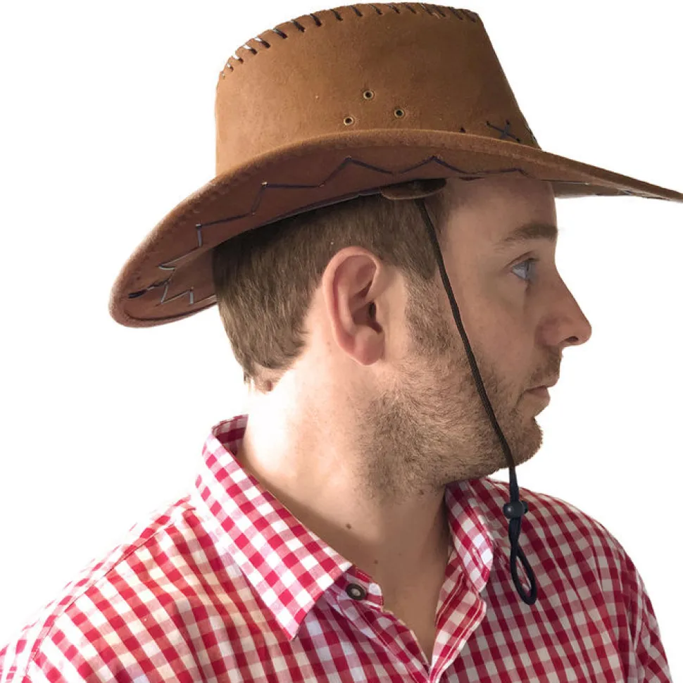 Hut Western in brauner Lederoptik, KW 59