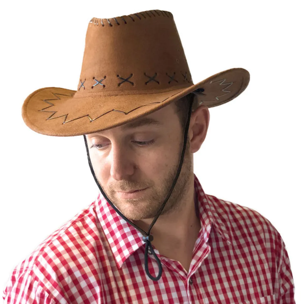 Hut Western in brauner Lederoptik, KW 59
