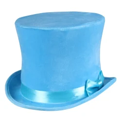 Hut Zylinder Flair Deluxe, neon-hellblau, Samtzylinder für Kopfweiten 57-58cm